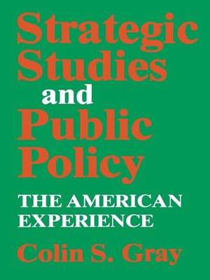 cover image of Strategic Studies and Public Policy